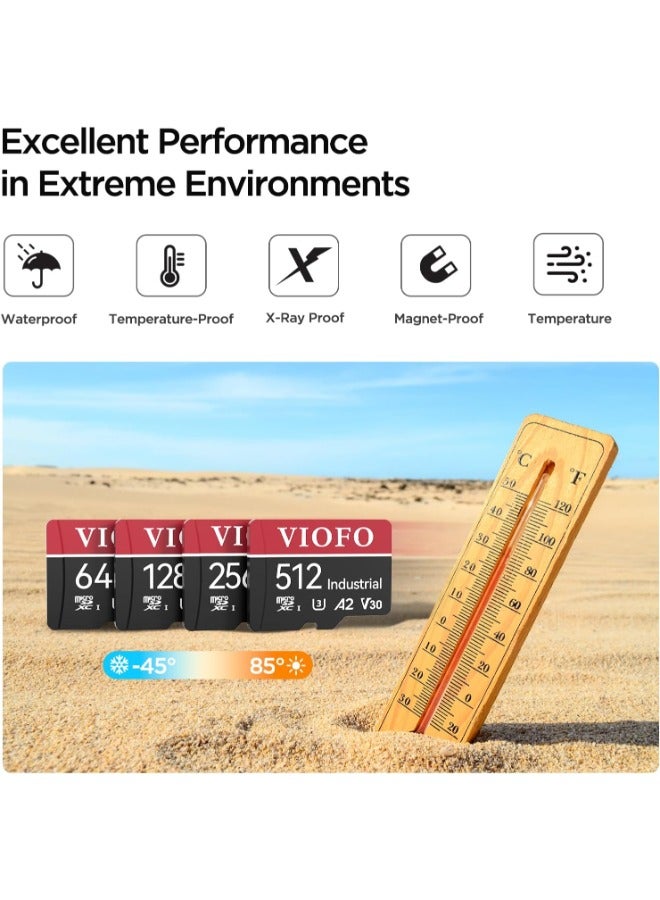 Viofo 512GB Industrial Grade microSD Card, U3 A2 V30 High Speed Memory Card with Adapter, Support Ultra HD 4K Video Recording - Image 4