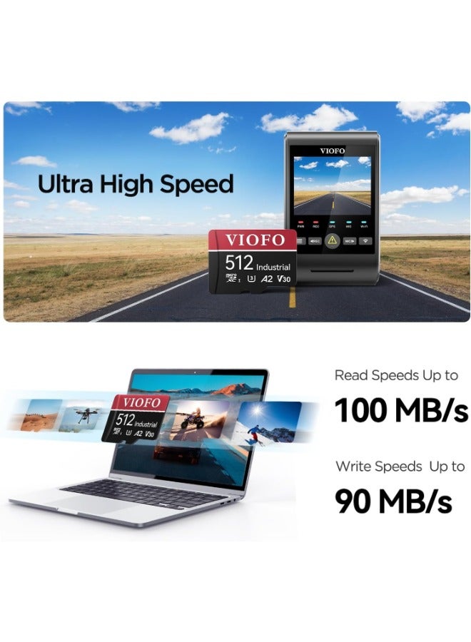 Viofo 512GB Industrial Grade microSD Card, U3 A2 V30 High Speed Memory Card with Adapter, Support Ultra HD 4K Video Recording - Image 5