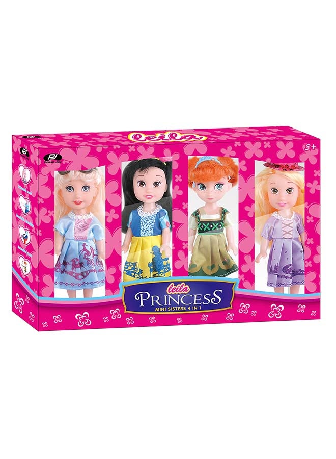 Power Joy Leila Princess Mini Sisters 4-in-1 | Fashion Doll | Collectible Doll | Pretend Play | Dress Up | Gift for Kids - Image 1