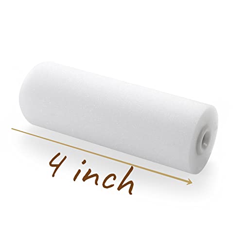 KUPOO Foam Paint Roller,4" Sponge Mini Refill,High Density Foam Paint Roller Covers for Use on Finest Finishes Flat Surfaces,10-Pack - Image 2