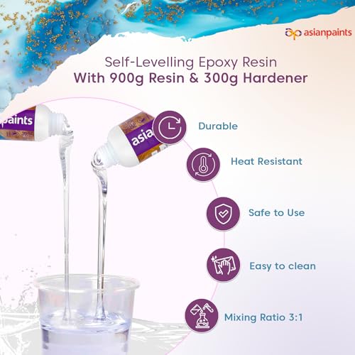 Asian Paints Woodtech Resin River Kit(300g) |Pack of Resin & Hardener| Self-Levelling Epoxy | Ultra Clear | Safe To Use| Crystal Clear | Deep Molds| Perfect For DIY and Professional Art - Image 5