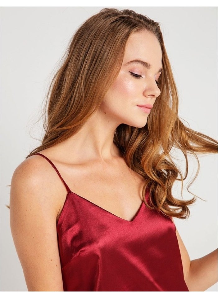 Magic Form Claret Red Satin Women's Nightgown  - Image 2