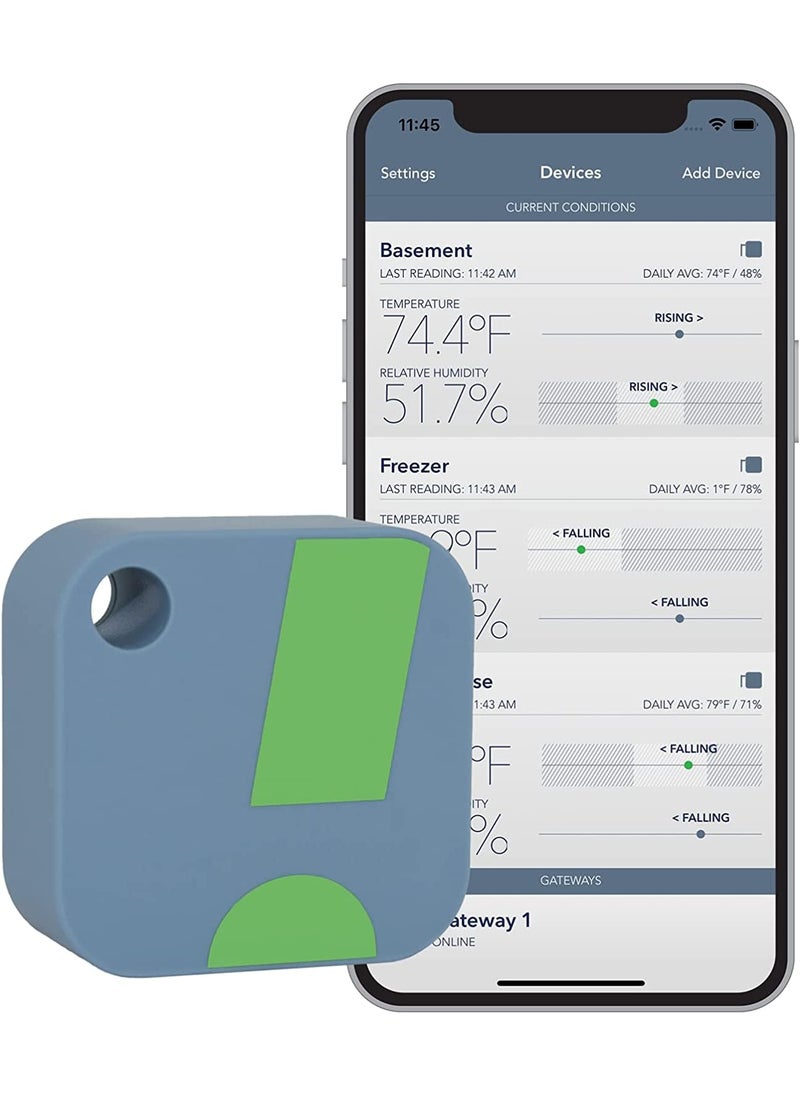 SensorPush HT1 Smart Temperature Sensor and Humidity Sensor  Bluetooth Thermometer and Hygrometer with App Monitoring  IndoorOutdoor Temperature and Humidity Monitor for RV Humidor Fridge  More 1 Pack 