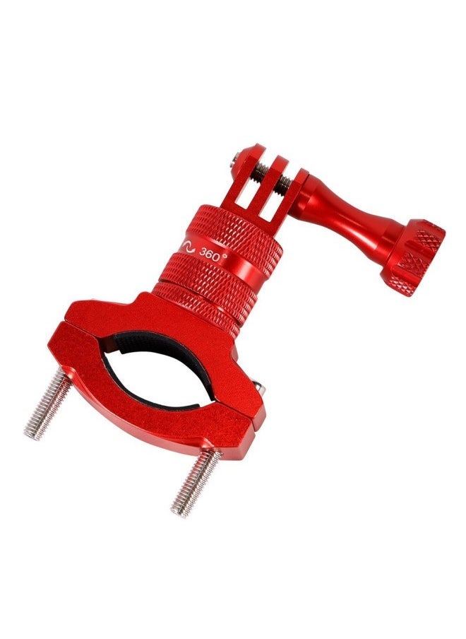 Adapted For Gopro Motorcycle Riding Navigation Mobile Phone Bracket Sports Camera Car 360 Rotating Bicycle Fixing Clip-Color:360 Rotating Bicycle Clip Red - Image 1