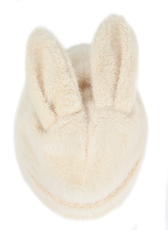 ايسي قبعة شتوية ناعمة من القطيفة للنساء والفتيات، قبعة لطيفة بأذني أرنب، قبعة دافئة على شكل جمجمة أرنب، قبعة تزلج بيضاء مرحة - Image 2