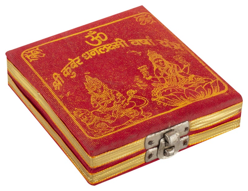 SoilMade Small Laxmi Kuber Dhanvarsha Yantra Pack of 10 (Bhandari), Rectangle Shape, Wood and Brass Made, Size Aprox 3inches and 110g, Pack of 1 Small Bhandari in Box - Image 3