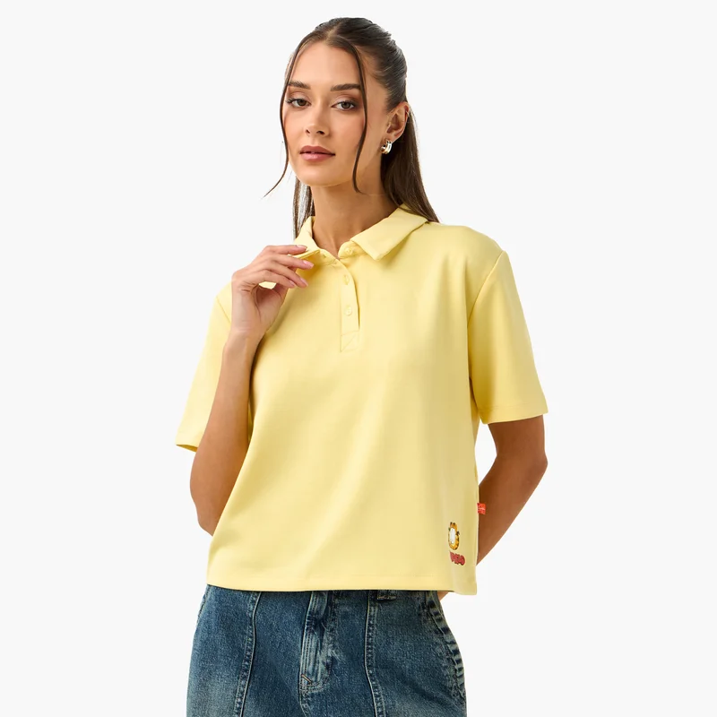 اس بي كاركترز Garfield Print Polo T-shirt