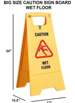 Festive Gallery Caution Cleaning in Progress Warning Signs 2-Sided Yellow Caution Board for commercial use, Safety signage  - Image 2