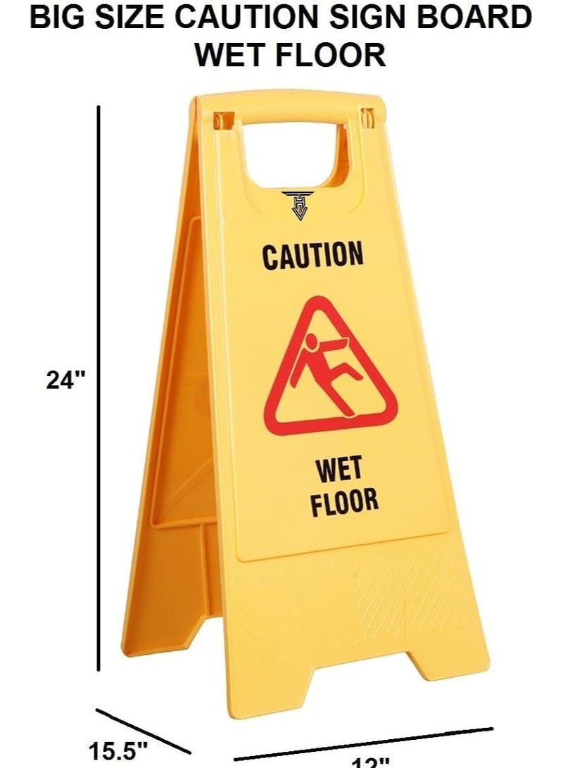 Festive Gallery Caution Wet Floor Signs 2-Sided Yellow Caution Board for commercial use, Safety signage - Image 2
