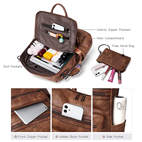 Shrrie Backpack Purse for Women Leather Backpack Fashion Designer Travel Backpack Convertible Shoulder Bag - Image 4