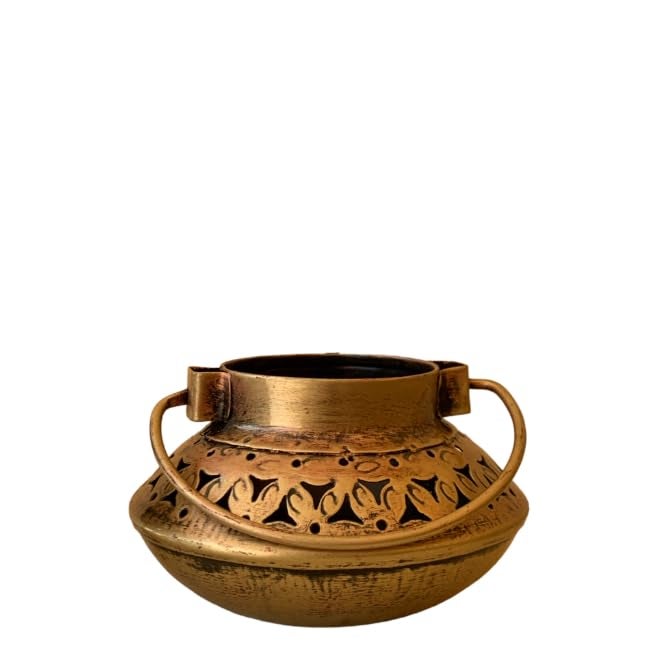 Vipron Iron Small degchi with Cap T Light Home Decor, Iron (PRMLOTA1) - Image 5