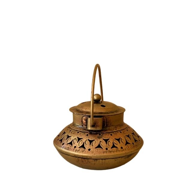 Vipron Iron Small degchi with Cap T Light Home Decor, Iron (PRMLOTA1) - Image 4