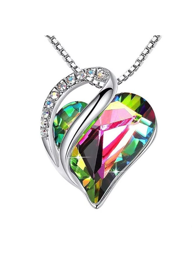 Infinity Love Heart Pendant Necklace with Birthstone Crystals Jewelry Gifts Necklace - Image 4