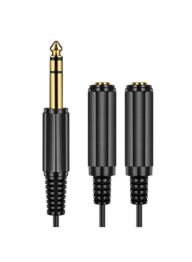 ICESPRING 1/4" 6.35mm Stereo Plug/Male to Dual 1/4" 6.35mm Jack/Female Splitter Adapter Cable Converter 0.6 feet - Image 4