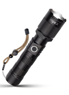 Impex Rechargeable Flashlight,15 Laser LED Torch 800 Lumens, Aircraft Non-Corrosive Aluminum Body, Adjustable Focus,2000mAh Battery, Type-C Charging Port,2 Years Warranty-Hunter Z1 Plus  - Image 1