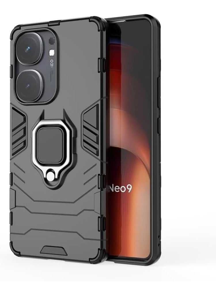 Case Compatible with Vivo iQOO Neo 9 5G Case, Magnetic Car Mount Bracket Shell Slim Case Stand Kickstand PC and TPU Cover for Vivo iQOO Neo 9 Pro 5G - Image 3