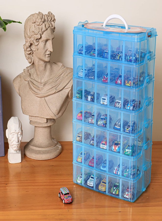 Sooyee 7 Layers Stackable Storage Container, 70 Adjustable Compartments Stackable Storage Container for Kids Toys, Art Crafts, Jewelry, Supplies, Mini Case & Letter Sticker Included,Clear - Image 2