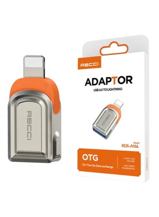 Recci RDS-A16L Ultra Fast Data Transfer Adapter USB 3.0 to Lightning OTG - Image 3