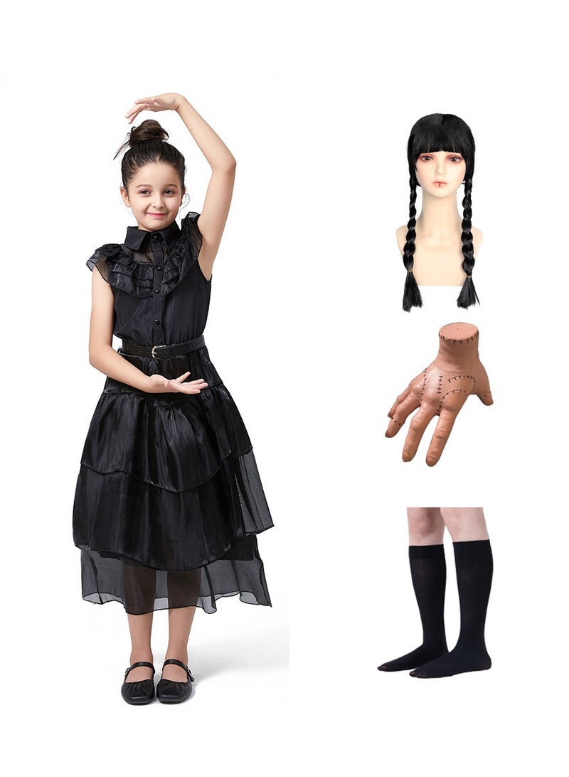 general Addams family black gauze dress thursday dress gothic costume house party birthday cosplay party costume - Image 1