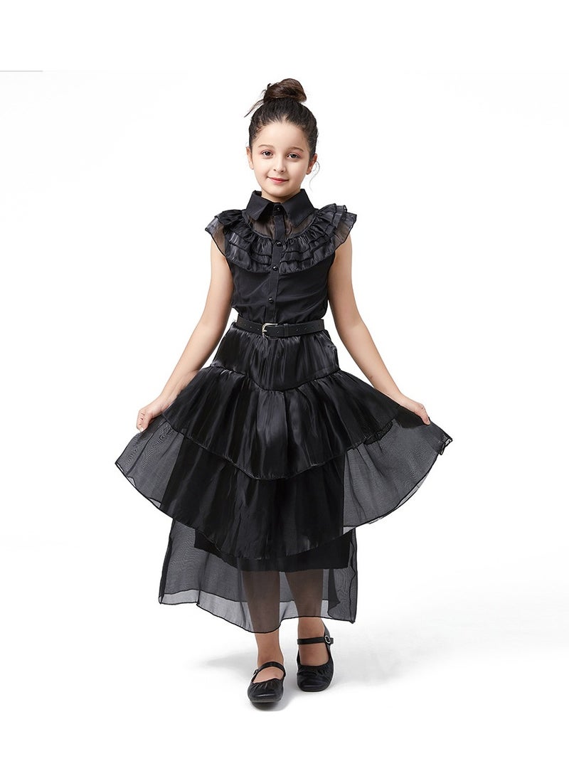 general Addams family black gauze dress thursday dress gothic costume house party birthday cosplay party costume - Image 2