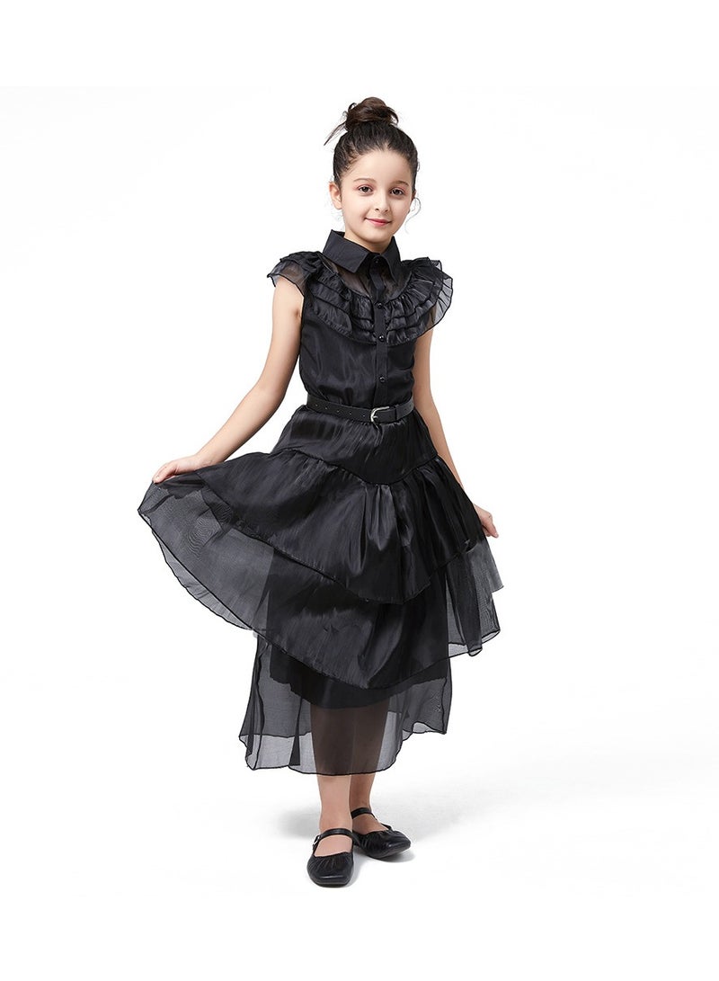 general Addams family black gauze dress thursday dress gothic costume house party birthday cosplay party costume - Image 3