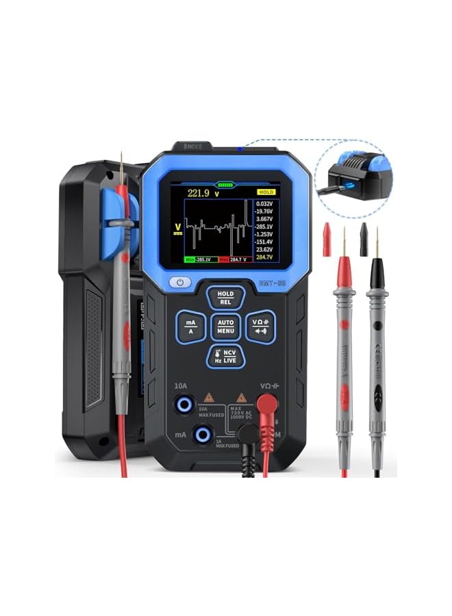 promass Intelligent Digital Multimeter, 9999 Counts Rechargeable Auto-Ranging Volt Meter with Recording/Monitoring Data Mode, Resistance, Capacitance, Diode, Frequency, NCV, Current Voltage Tester - Image 2