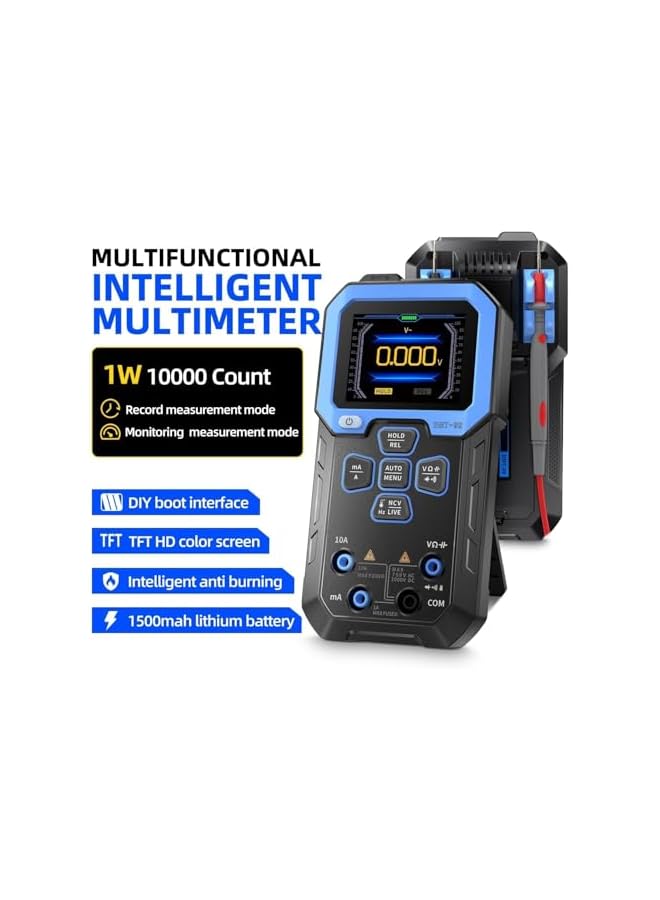 promass Intelligent Digital Multimeter, 9999 Counts Rechargeable Auto-Ranging Volt Meter with Recording/Monitoring Data Mode, Resistance, Capacitance, Diode, Frequency, NCV, Current Voltage Tester - Image 3