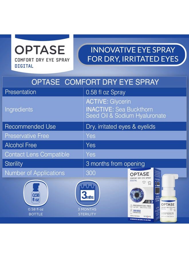 Optase Comfort Dry Eye Spray - for Tired, Irritated & Strained Eyes and Eyelids - 300 Sprays - 17ml - Image 4