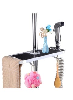 SYOSI ABS Bathroom Shelf Rack Shower Caddy Wall Mount Holder, No Drilling Shower Organiser for Shampoo Soap with 19-25mm Rail and Double Hook for 19mm-25mm Shower Rail Black - pzsku/Z376C3B4EC273C08B3FB7Z/45/_/1708744902/1abea21b-c95c-41dd-b9c6-0a6cbb60a34b