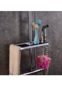 SYOSI ABS Bathroom Shelf Rack Shower Caddy Wall Mount Holder, No Drilling Shower Organiser for Shampoo Soap with 19-25mm Rail and Double Hook for 19mm-25mm Shower Rail Black - pzsku/Z376C3B4EC273C08B3FB7Z/45/_/1708744903/4a6f1648-4e4c-4582-ab88-52063370f535