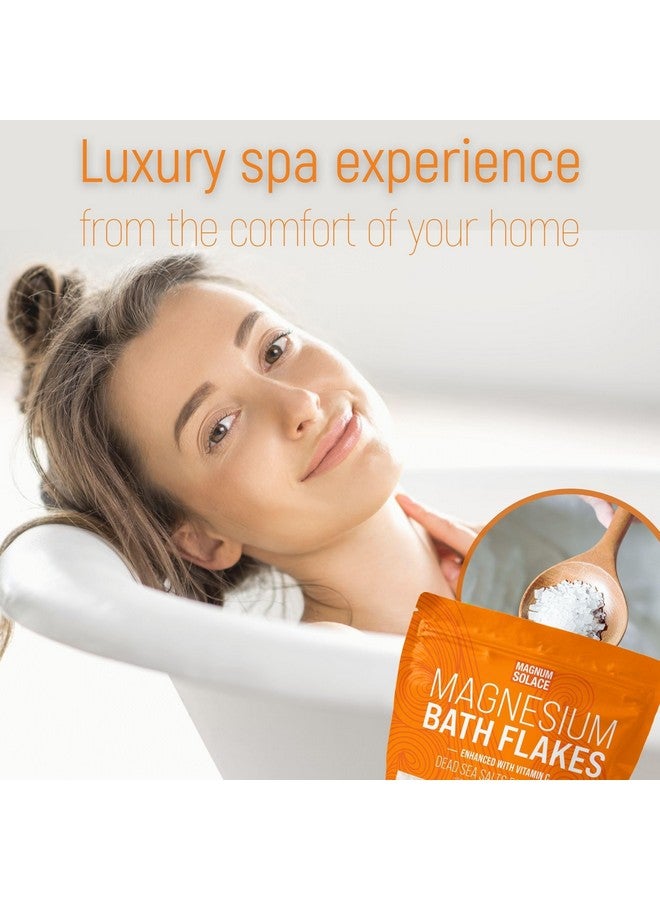 Magnum Solace Magnesium Flakes For Bathmagnesium Chloride Flakesdead Sea Salts For Soakingenhanced With Vitamin C Crystals 5.0 Lbs - Image 2