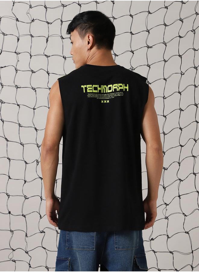 Hubberholme Men Futurestic Printed Sleeveless T-shirt  - Image 3