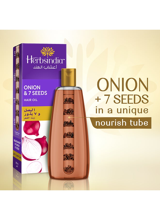 Herbsindia - Onion And 7 Herbal Seeds Hair Oil With Nourish Tube 280ml - Image 1