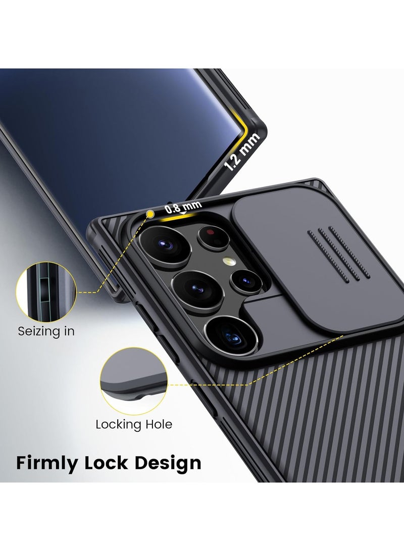 Nillkin حافظة Galaxy S24 Ultra CamShield Pro لهاتف Samsung Galaxy S24 Ultra مع غطاء كاميرا منزلق S24 Ultra 5G حافظة هاتف رفيعة 2024 باللون الأسود - Image 2