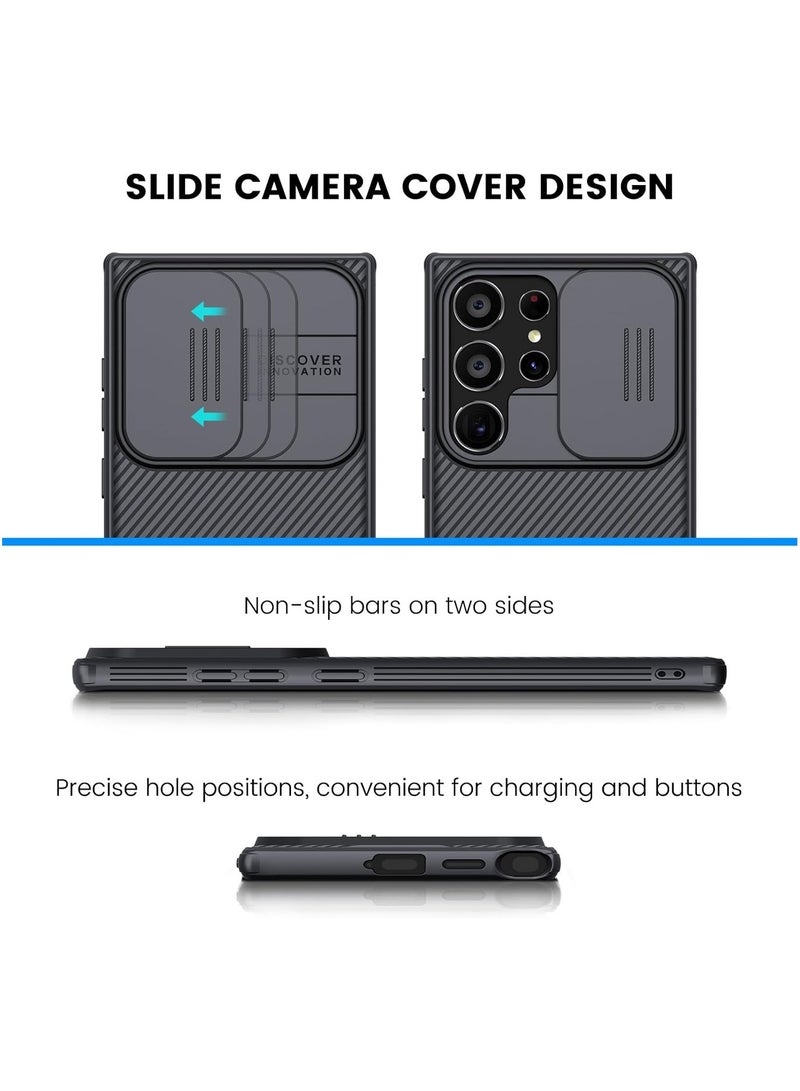 Nillkin حافظة Galaxy S24 Ultra CamShield Pro لهاتف Samsung Galaxy S24 Ultra مع غطاء كاميرا منزلق S24 Ultra 5G حافظة هاتف رفيعة 2024 باللون الأسود - Image 3