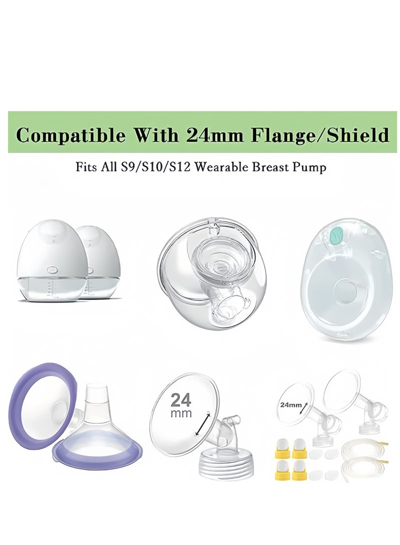 9-Piece Breast Milk Pump Inserts 13/15/17/19/21mm Compatible with Momcozy Wearable Breast Pump, for TSRETE/Spectra/Medela 24mm Shields, Include Silicone Diaphragm&Duckbill Valve, Clear - Image 3