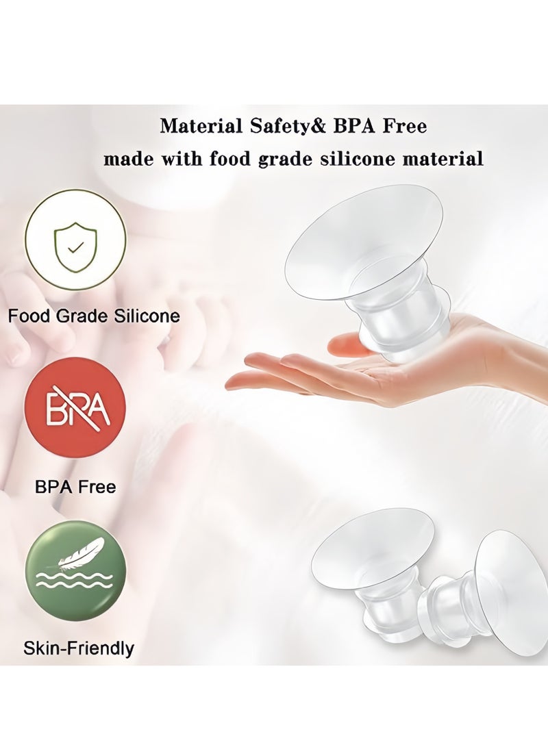 9-Piece Breast Milk Pump Inserts 13/15/17/19/21mm Compatible with Momcozy Wearable Breast Pump, for TSRETE/Spectra/Medela 24mm Shields, Include Silicone Diaphragm&Duckbill Valve, Clear - Image 4