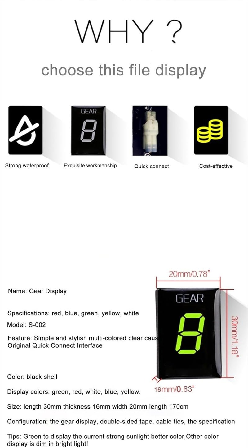 Wivplex Digital Gear Display Indicator for CB600F Hornet - Image 2