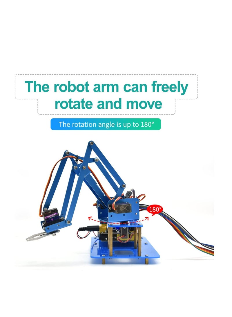 Keyestudio - Robot Arm Starter Kit for Arduino, 4DOF Electronic Coding Robotics Arm DIY Set for Kids Adults to Learn Robotics, Support PS2 Joypad Control, Bluetooth Remote Control by Android iOS APP - Image 1