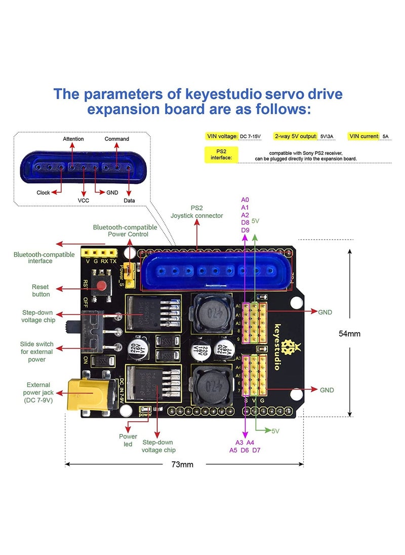 Keyestudio - Robot Arm Starter Kit for Arduino, 4DOF Electronic Coding Robotics Arm DIY Set for Kids Adults to Learn Robotics, Support PS2 Joypad Control, Bluetooth Remote Control by Android iOS APP - Image 1