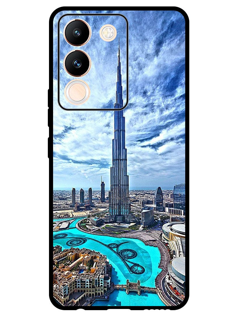 Theodor Protective Case Anti Scratch Shock Proof Bumper Cover For Vivo V29e Burj Khalifa in Day - Image 1