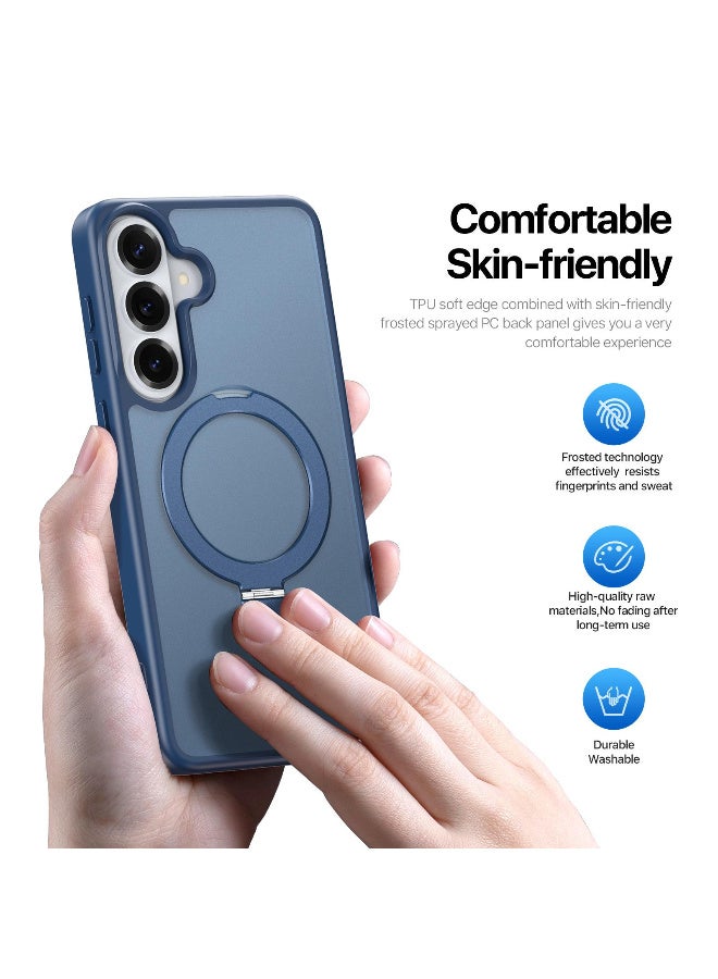 DUX DUCIS Yind Series MagSafe TPU Hybrid PC Phone Case with Stand For Samsung Galaxy S26 5G (Dark Blue) - Image 1