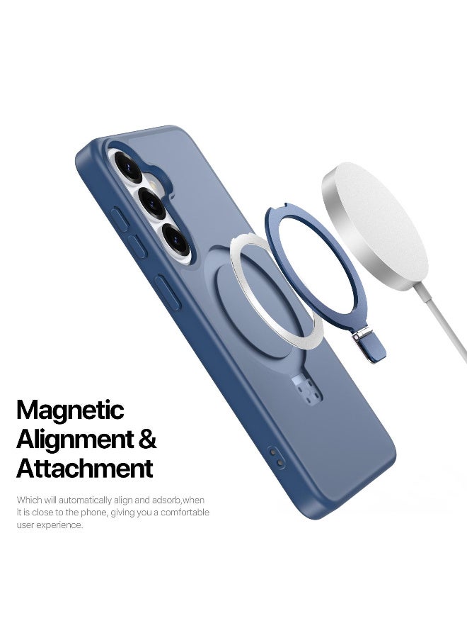 DUX DUCIS Yind Series MagSafe TPU Hybrid PC Phone Case with Stand For Samsung Galaxy S26 5G (Dark Blue) - Image 2