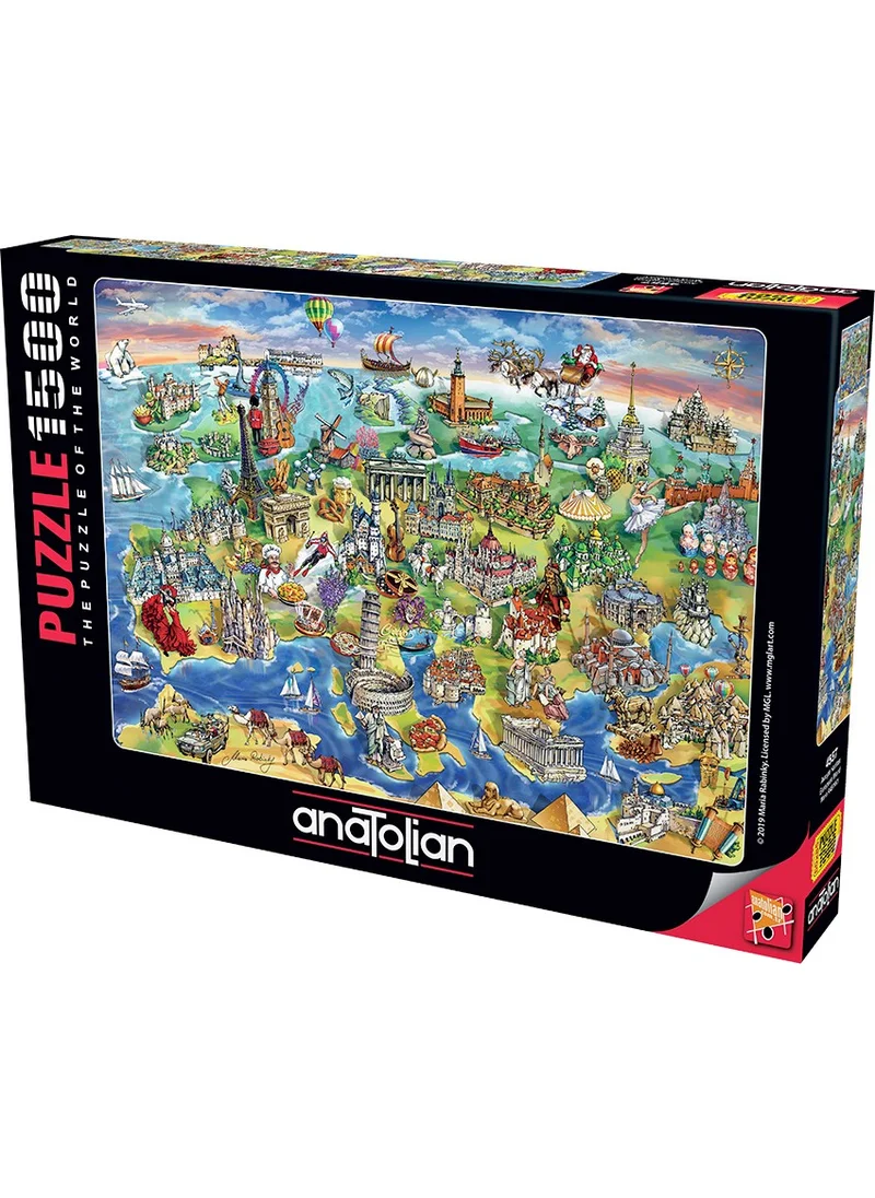 Anatolian 1500 Piece Puzzle / Europe Map - Code 4557