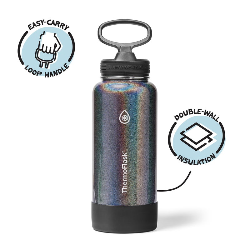 ThermoFlask 32 oz Double Wall Vacuum Insulated Stainless Steel Water Bottle with Straw Lid, Iron Night - Image 2