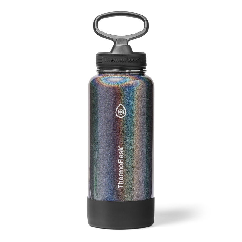 ThermoFlask 32 oz Double Wall Vacuum Insulated Stainless Steel Water Bottle with Straw Lid, Iron Night - Image 1