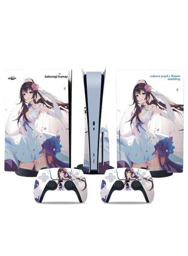 PS5 Body Sticker Protection Logo Handle Sticker All-inclusive CD-Rom Version Digital Version Protective Film Game Peripheral-Color:TN-DiskPS5-7686 - Image 1