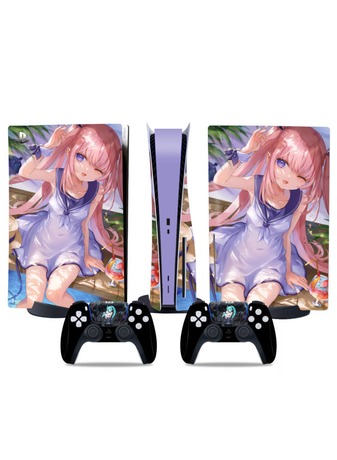 PS5 Body Sticker Protection Logo Handle Sticker All-inclusive CD-Rom Version Digital Version Protective Film Game Peripheral-Color:TN-DiskPS5-7686 - Image 4