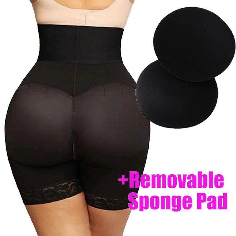 Plus-Size Tummy Control Pants For Women, High-Waisted With Hip Pads, Seamless Butt-Lifting Pants, Non-Curling Waistband, Peach Butt Shaping Pants - Image 4