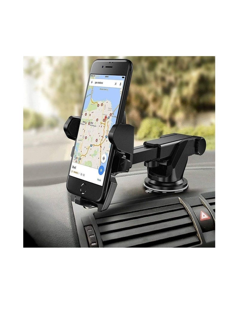 AS SEEN ON TV 360° Adjustable Rotation Long Neck Arm Hands Free Car Dashboard and Windshield Mount Cell Phone Holder Black  - Image 4